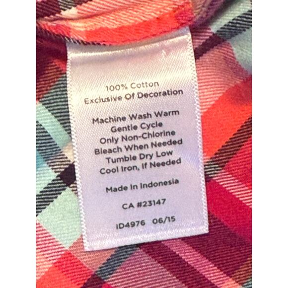 Talbots Plaid Button Up Blouse, Size XS - Picture 5 of 5